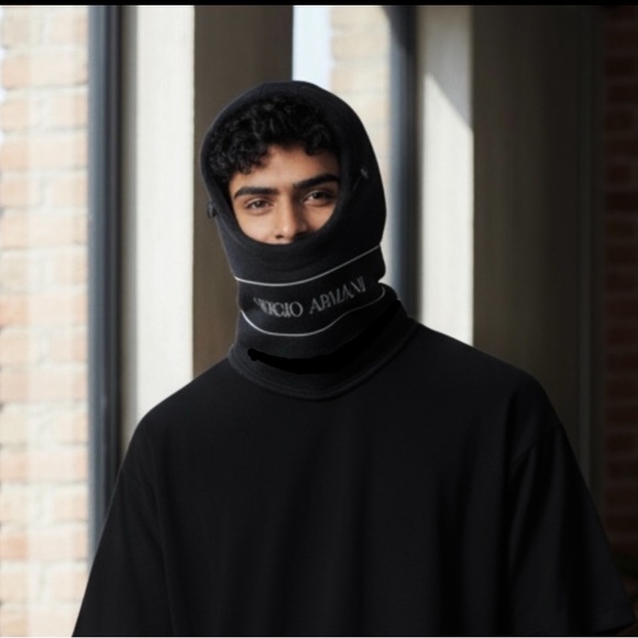 Giorgio Armani NEVE Ski Mask Hat  Travel Sack Retail NWT $687 Authentic Rare - Picture 1 of 16